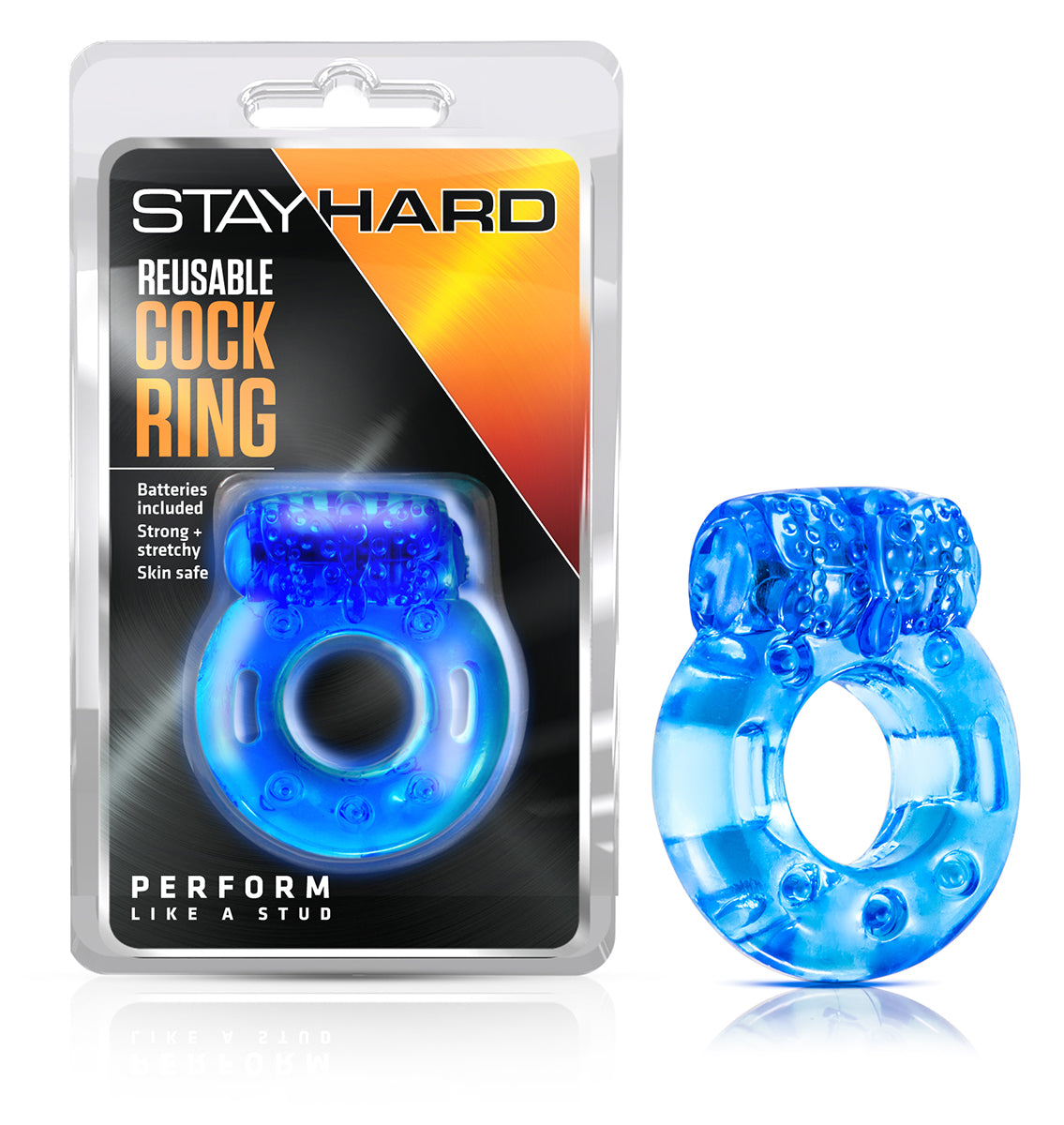 Stay Hard Reusable Cock Ring - Blue BL-30602