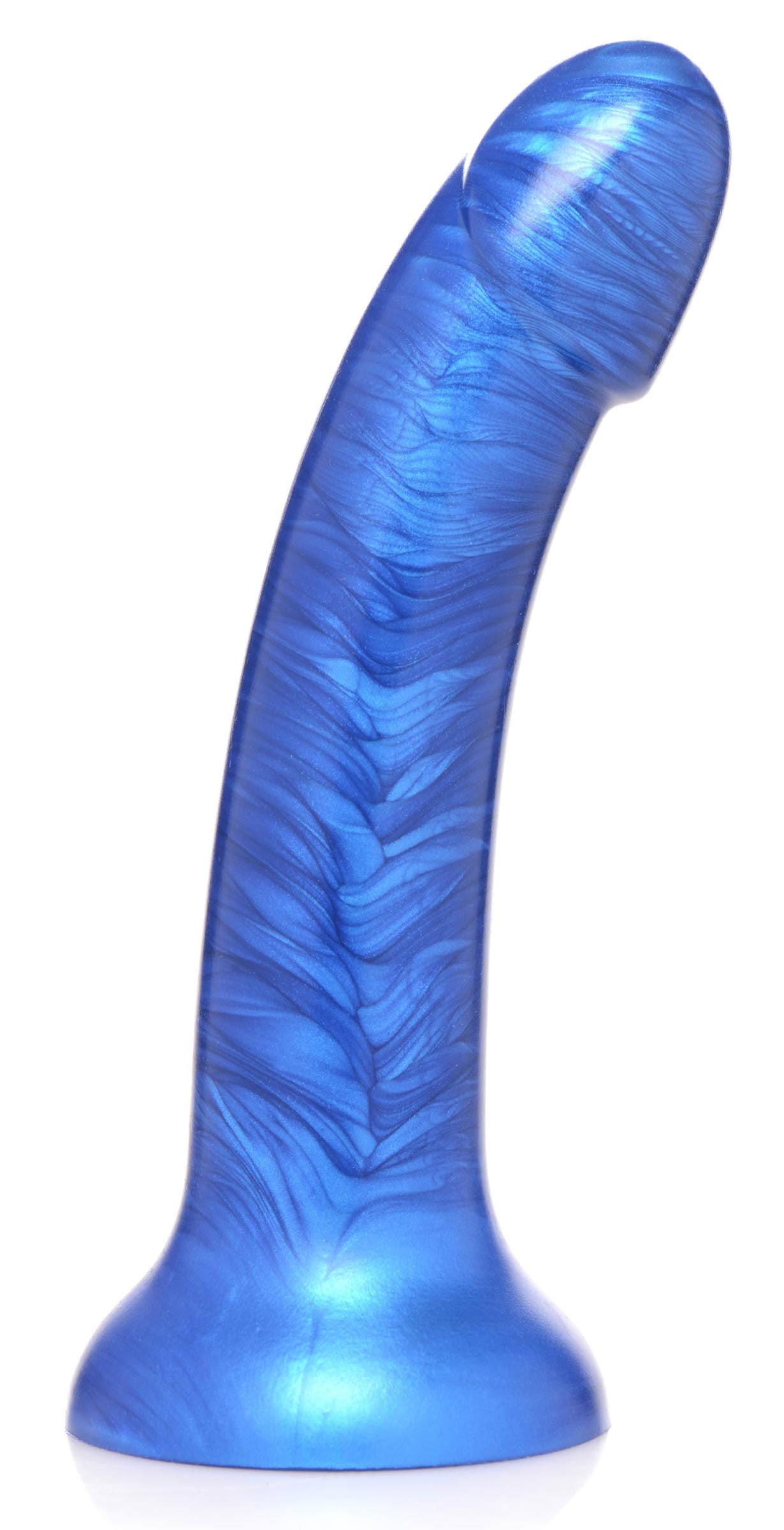 G-Tastic 7 Inch Metallic Silicone Dildo - Blue SU-AG862-BLU