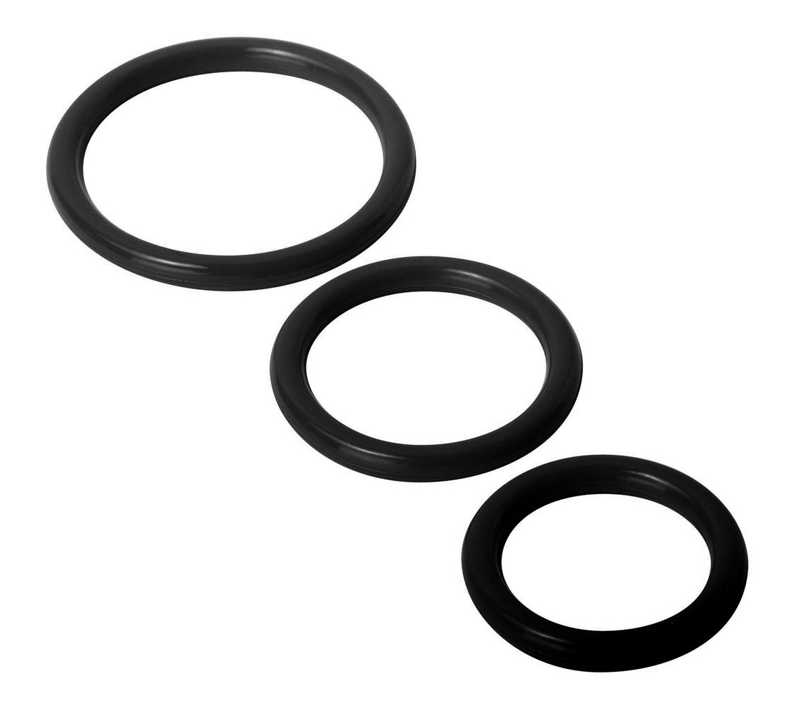 Trinity Silicone Cock Rings - Black TV-SP130-BLK