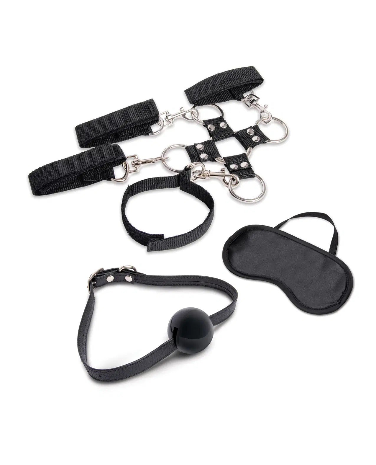 7 Pc Hogtie and Ball Gag Kit - Black EL-LF1811