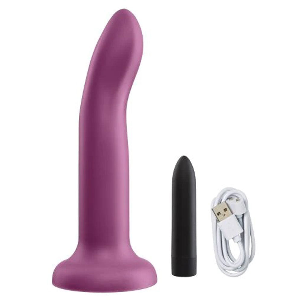 Ergo Super Flexi II Dong Soft and Flexible Liquid  Silicone With Vibrator - Plum WTC964